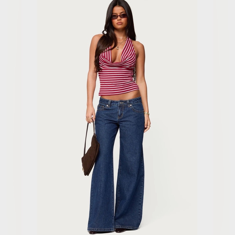Edikted Dark Blue low rise Jeans